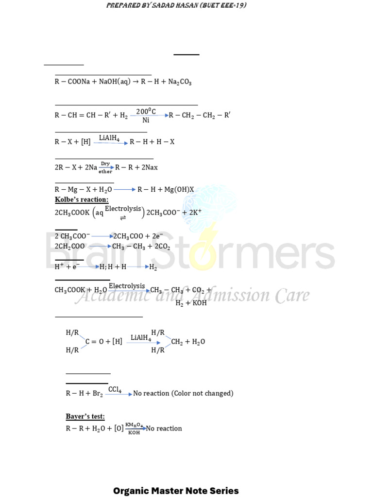 Organic Reactions of Alkanes and Alkenes | PDF | Alkene | Alkane