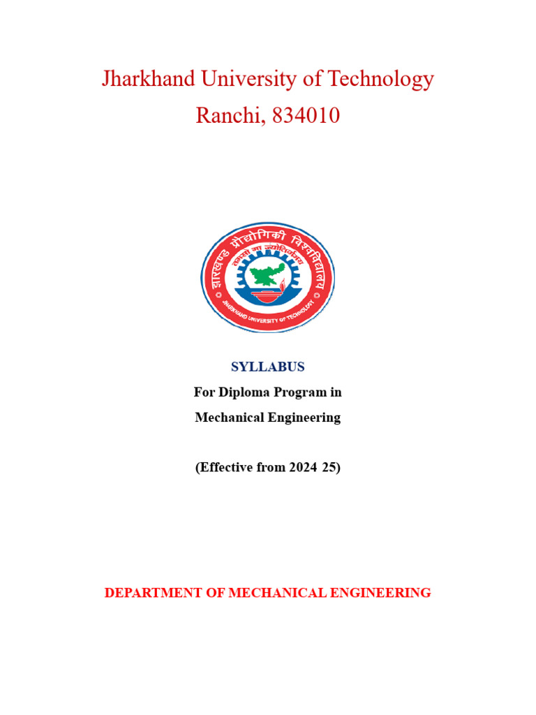 JUT Diploma Mechanical Engineering Syllabus | PDF | Bending | Stress ...