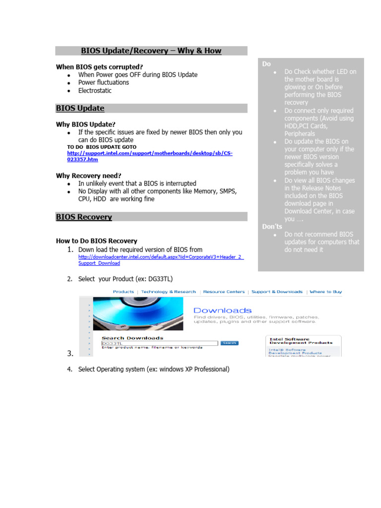BIOS Update and Recovery Guide | PDF | Bios | Usb Flash Drive