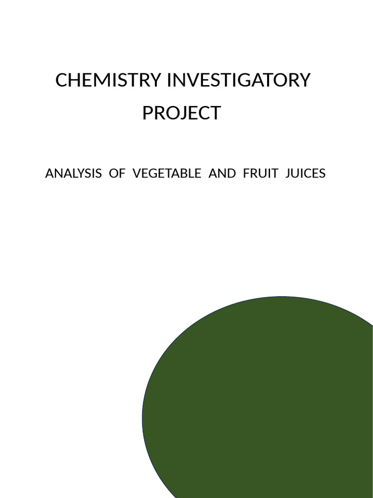 Analysis of Fruit and Vegetable Juices | PDF