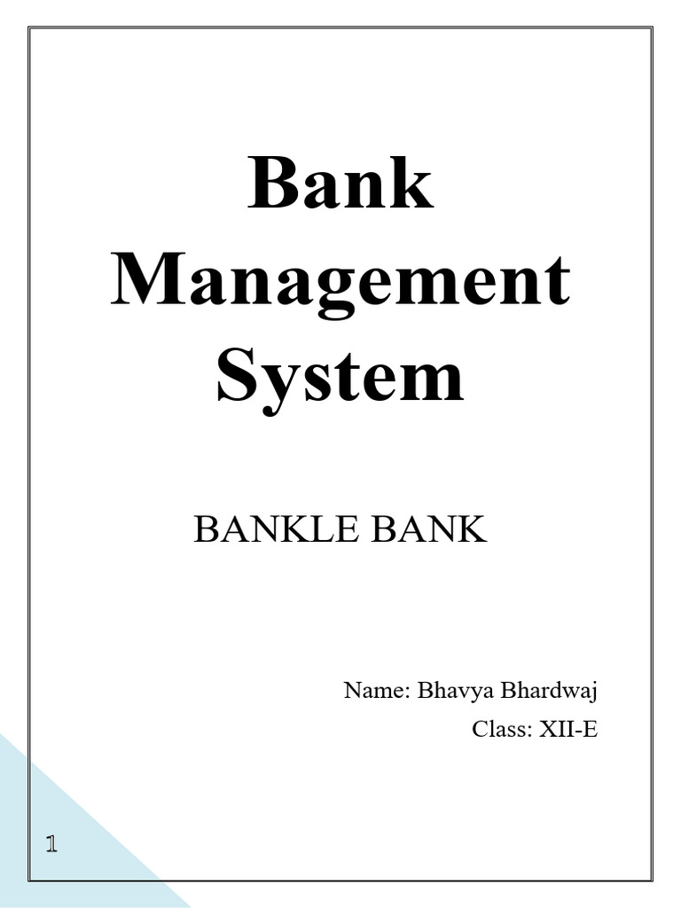 Bank Management System Project in Python | PDF | Control Flow | Databases