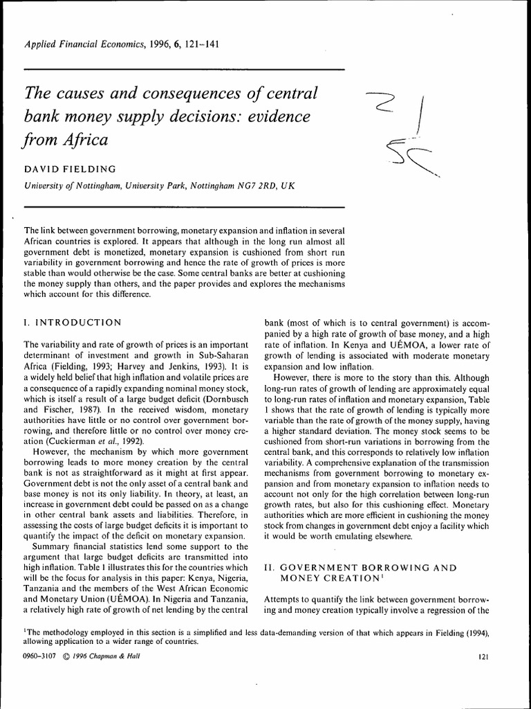 Central Bank Money Supply in Africa | PDF | Monetary Policy | Central Banks