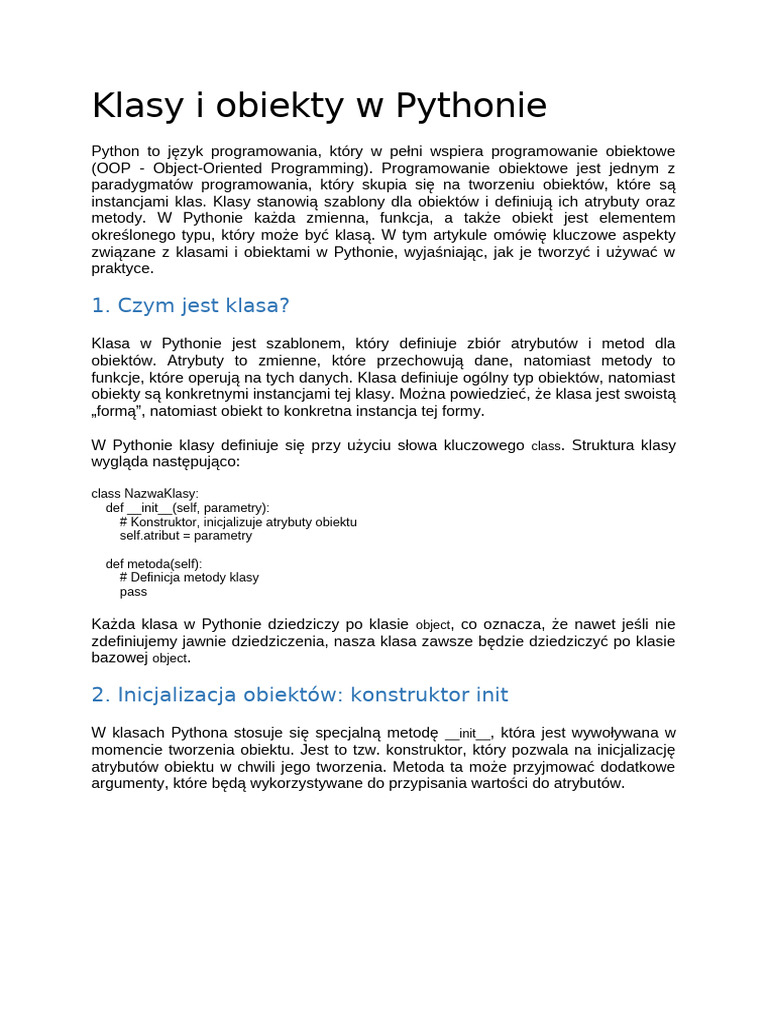 Python 05 - Podsumowanie | PDF
