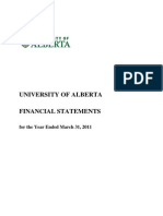 U of A 2011 Financial Statements