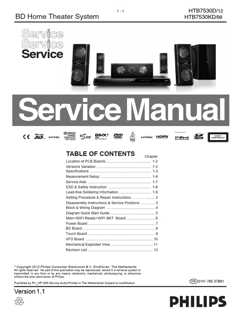 Philips htb7530d htb7530kd | PDF | Codec | Loudspeaker