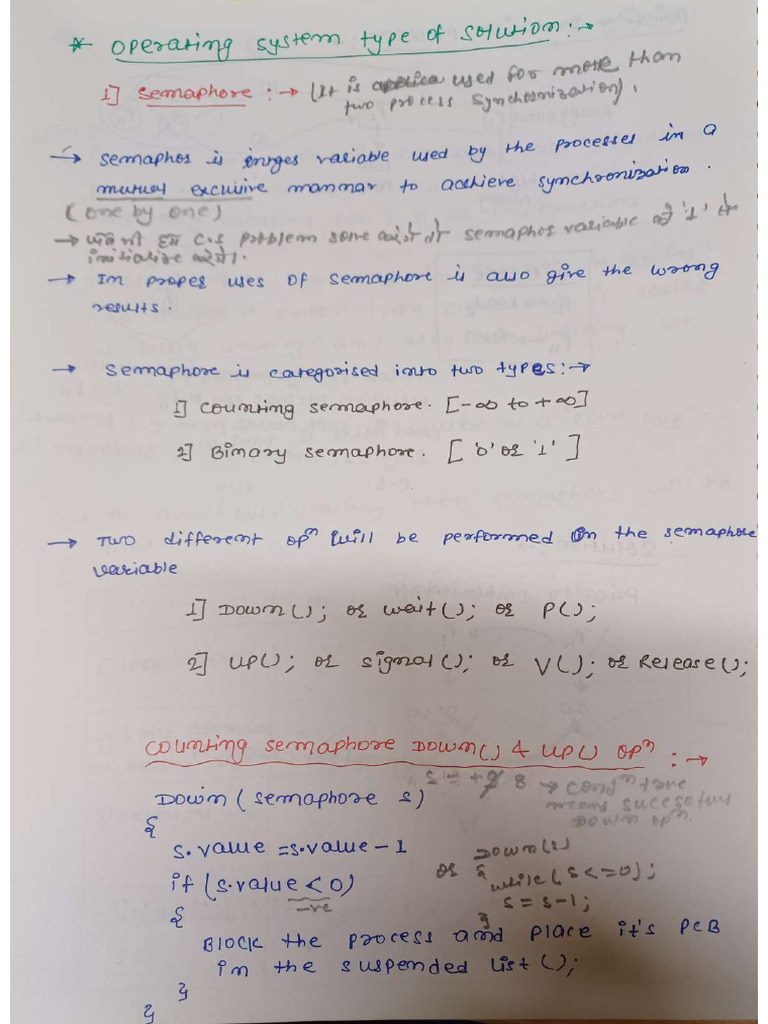 OS Semaphore Notes | PDF