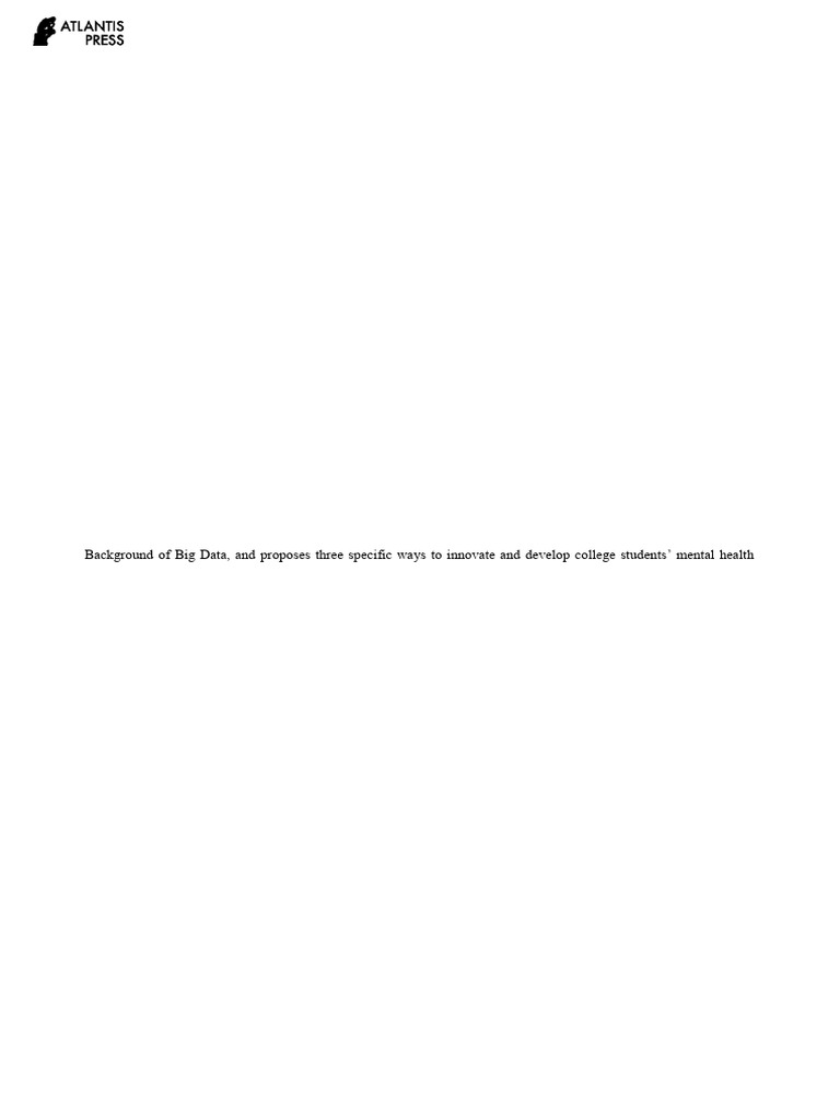 Research On The Mental Health Education of College | PDF | Psychology ...