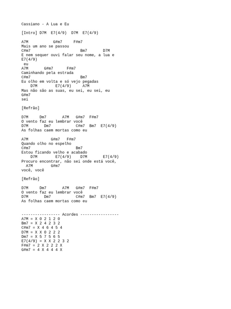 Cassiano - A Lua e Eu | PDF