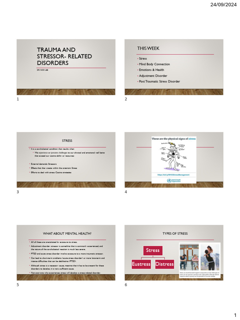 Abnormal Psychology - 04 Trauma & Stress Related Disorders | PDF ...