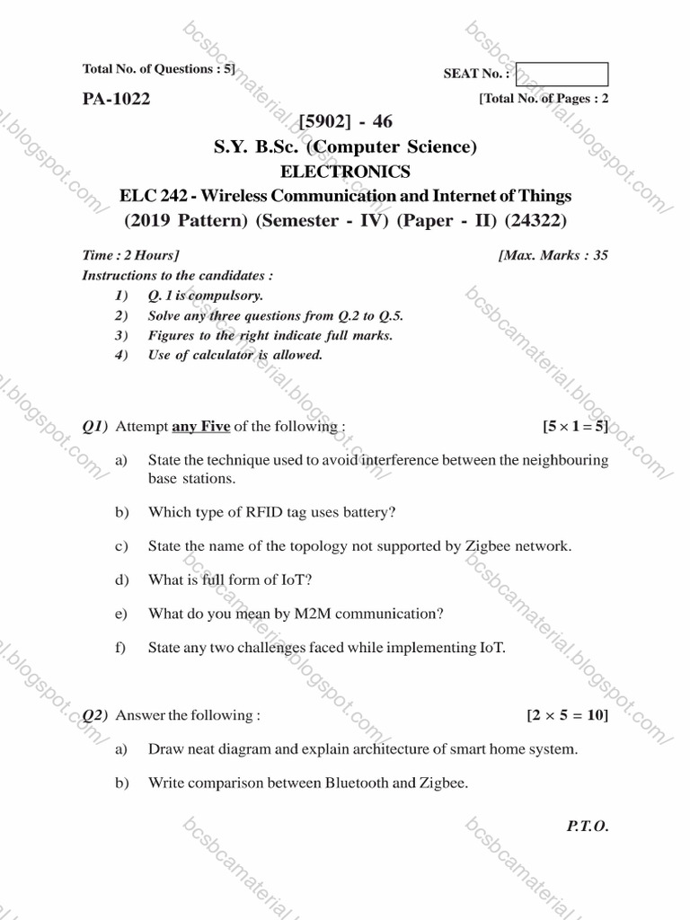 Wireless Communication and Internet of Things | PDF