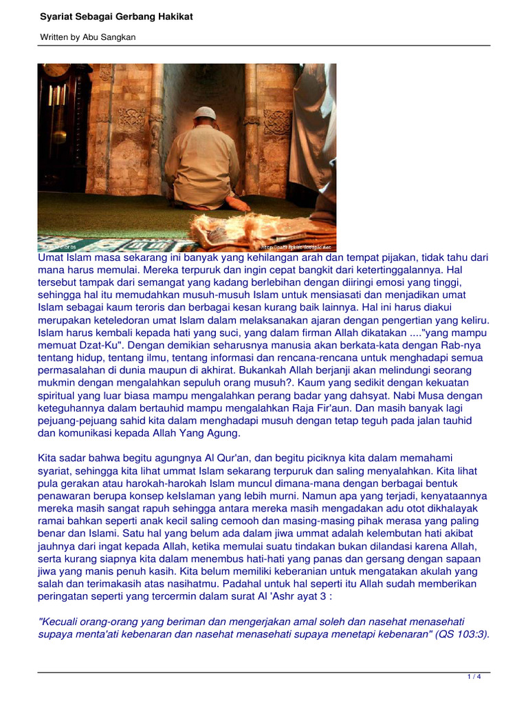 Syariat dan Hakikat Keimanan Islam | PDF