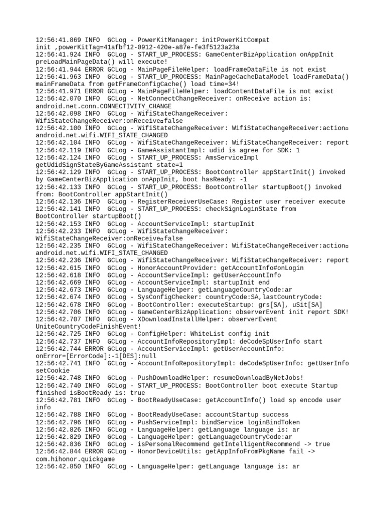 Game Center Initialization Log Analysis | PDF | Computer Networking ...