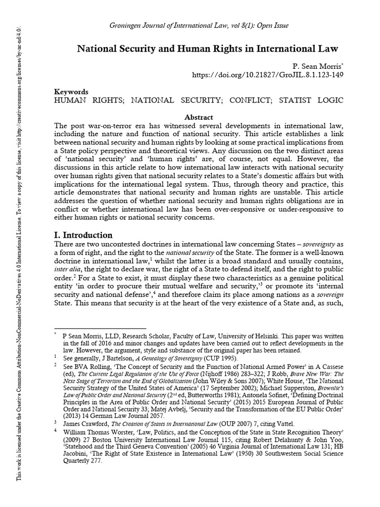 National Security vs. Human Rights in Law | PDF | Human Rights ...