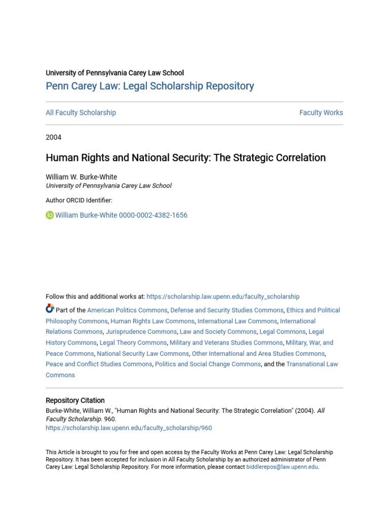 Human Rights and National Security - The Strategic Correlation | PDF ...