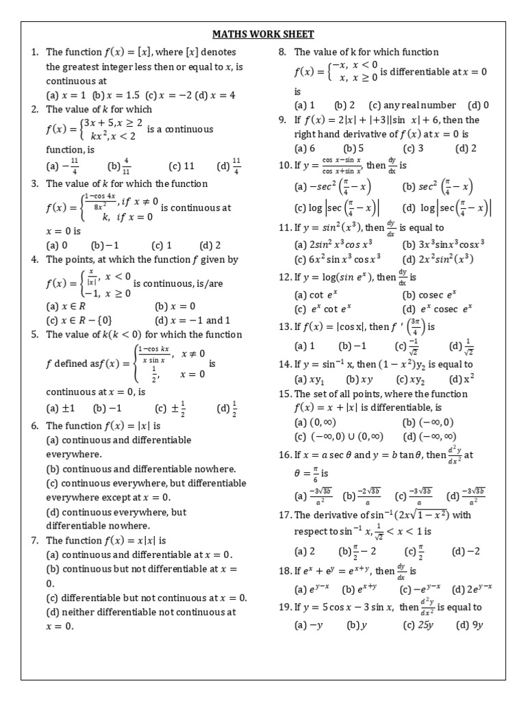 Advanced Calculus and Continuity Problems | PDF | Length | Area