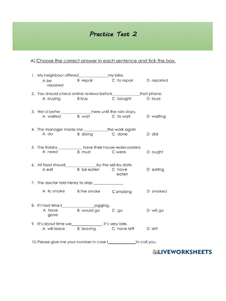 Worksheet 2094768 | PDF