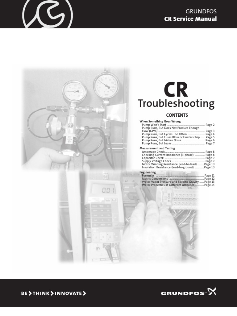 Grundfos CR Pump Troubleshooting LSMTRC001 PDF Pump