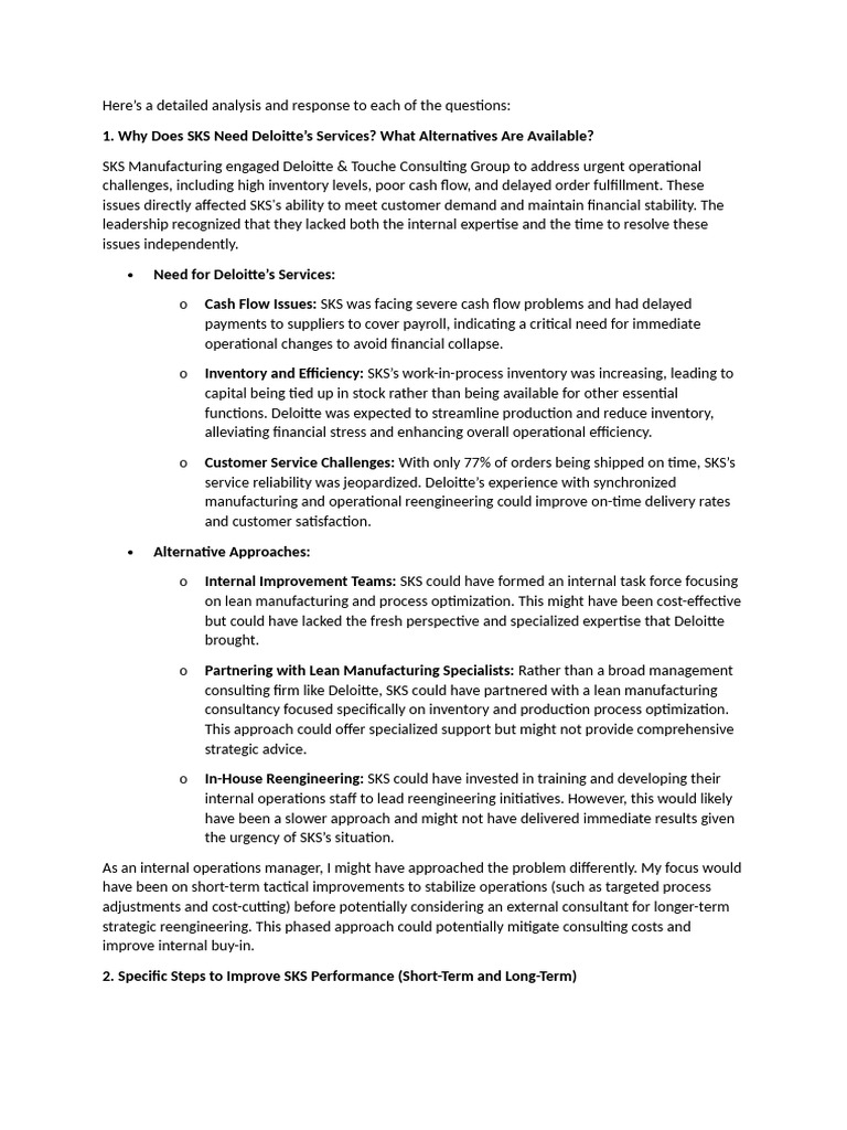 DELLOITE | PDF | Performance Indicator | Inventory