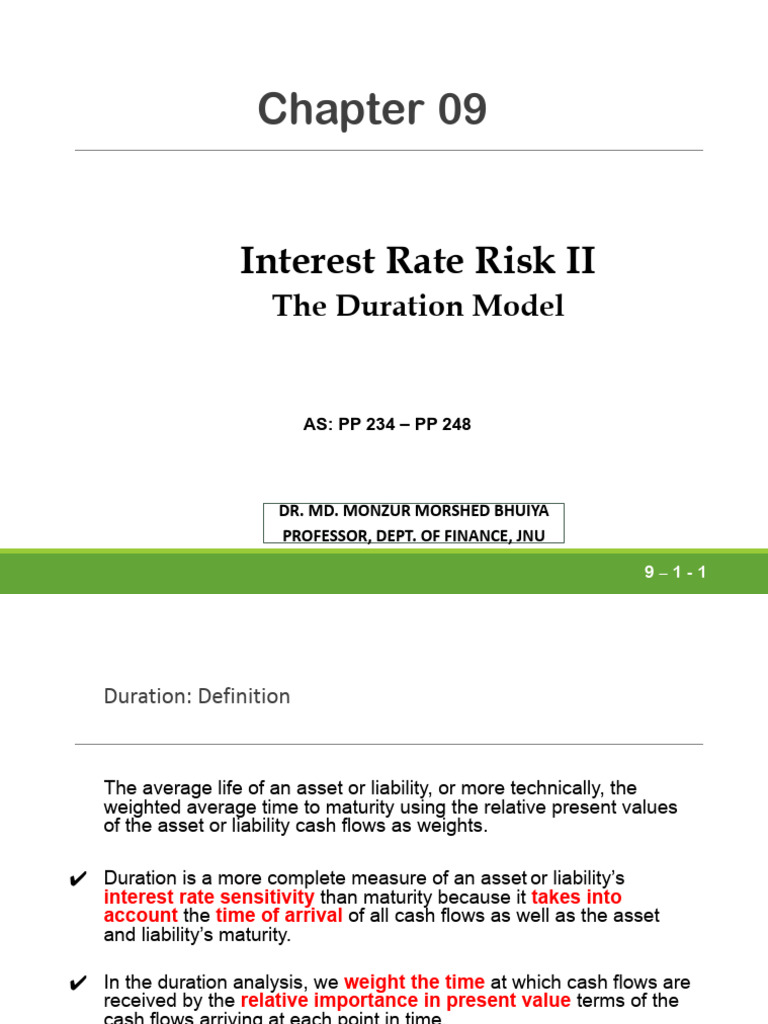 Interest Rate Risk II Duration Model | PDF | Bond Duration | Present Value