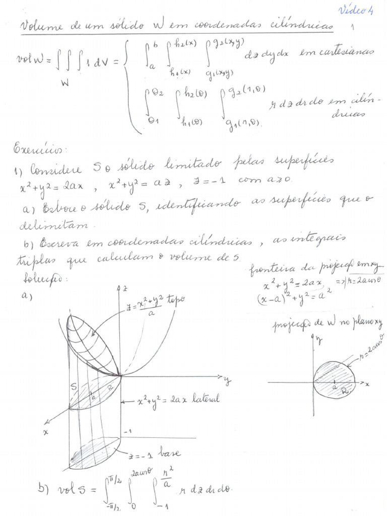 Integral Tripla em Coordenadas Cilíndricas - 4 | PDF