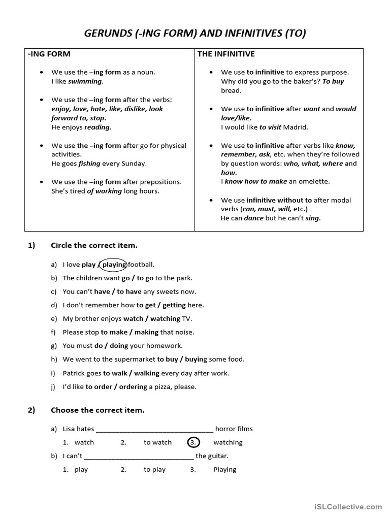 Gerunds and Infinitives | PDF | Verb | Linguistic Morphology
