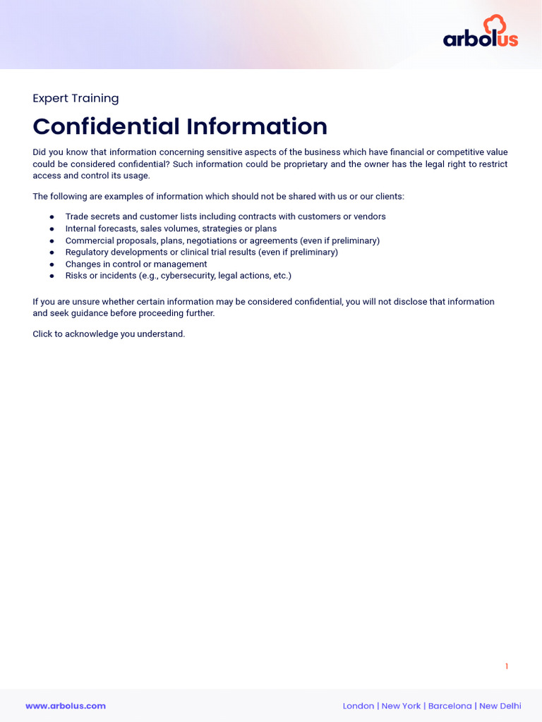 Training+ +Confidential+Information | PDF