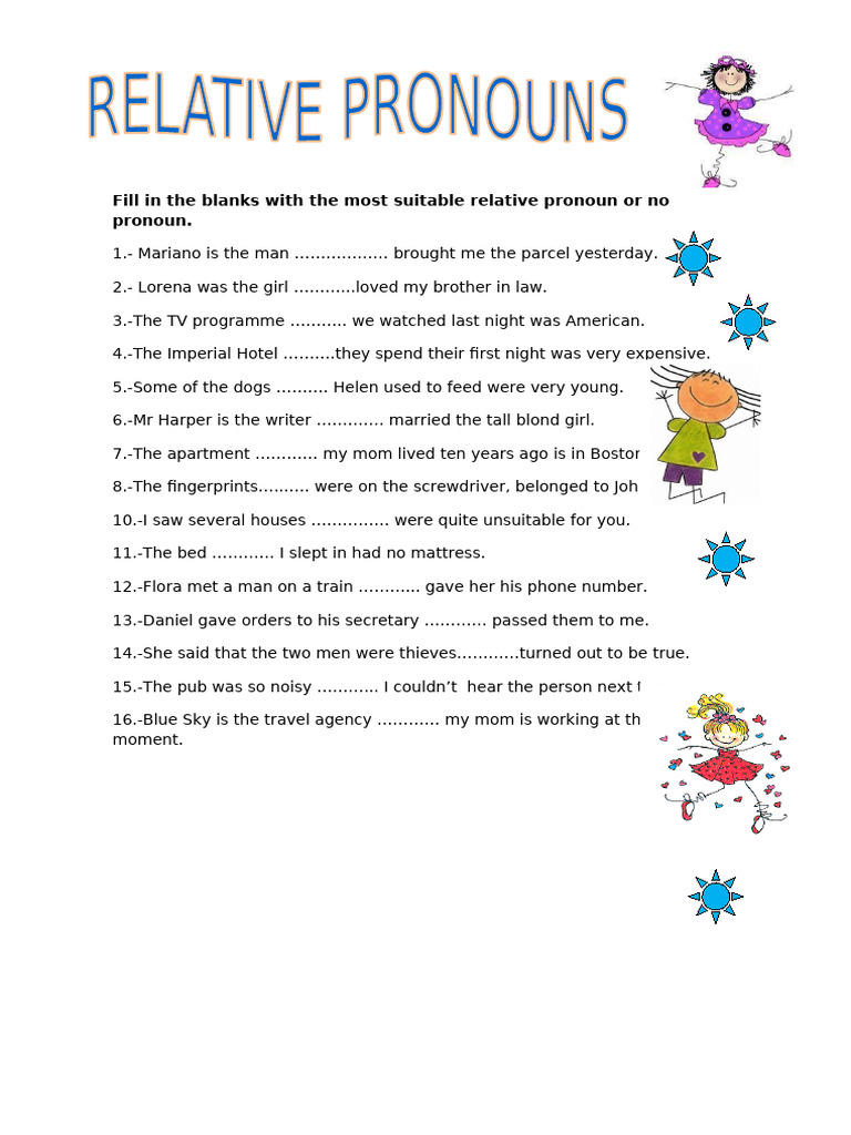 Relative Pronoun Exercises | PDF
