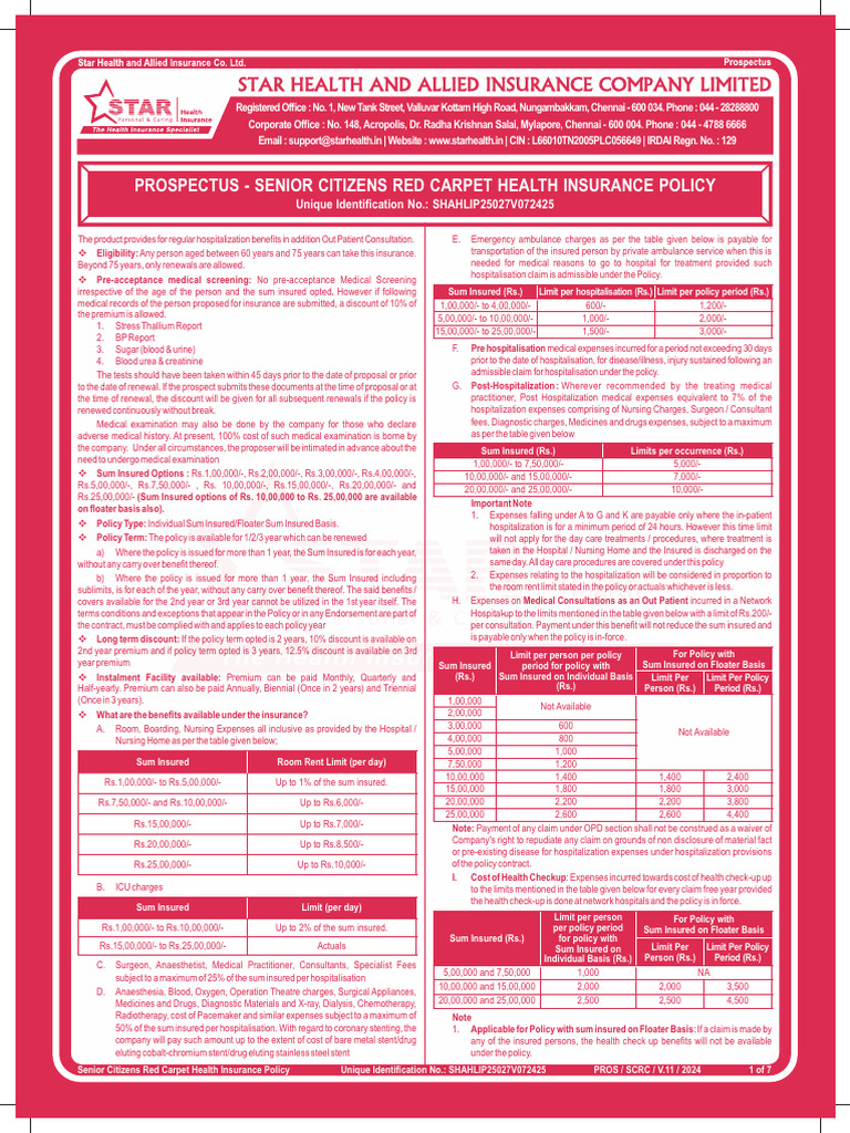 Prospectus v11 | PDF | Insurance | Hospital