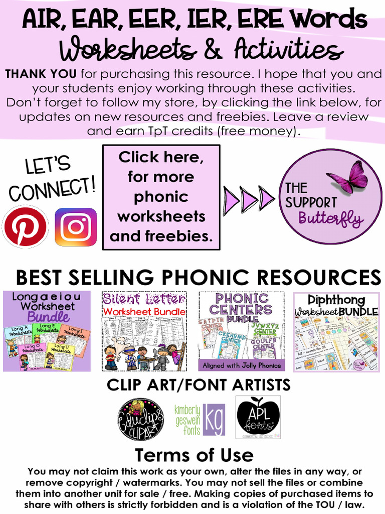 Phonics Worksheets and Activities Bundle | PDF