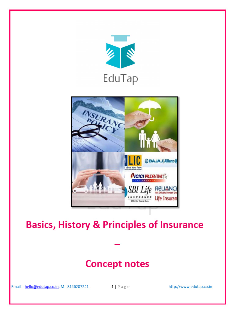 Basics and Principles of Insurance | PDF | Insurance | Financial Services