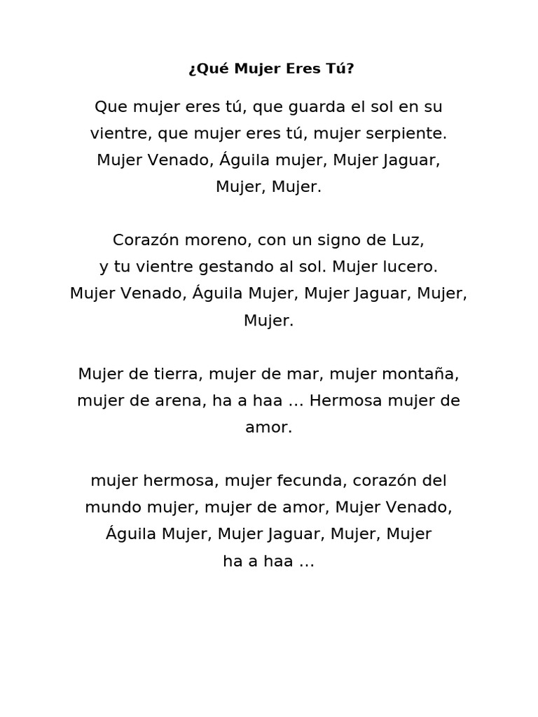 ¿Qué Mujer Eres Tú? Poema sobre la Mujer | PDF