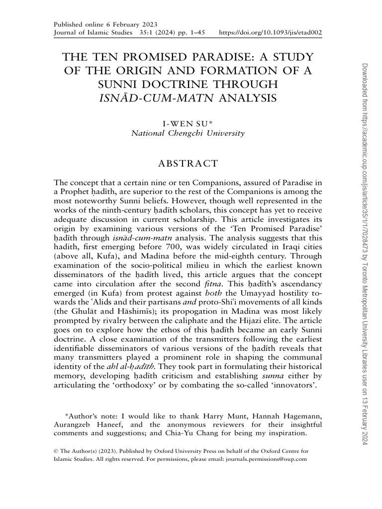 The Ten Promised Paradise A Study of The Origin and Formation of A ...
