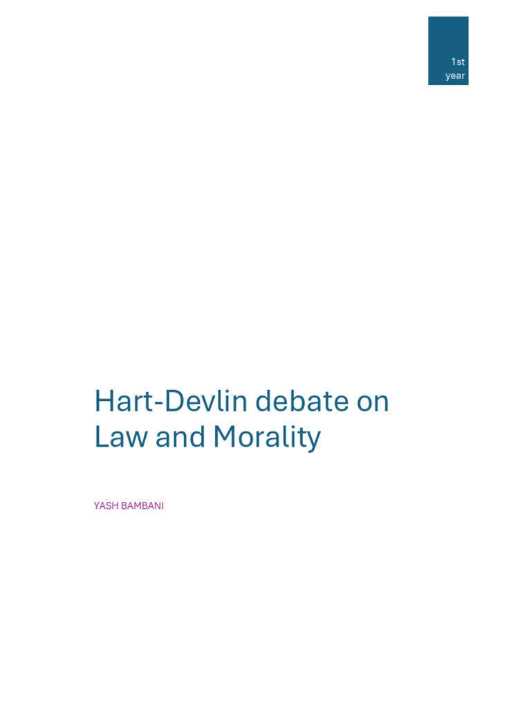 Hart-Devlin Debate On Morality | PDF | Morality | Homosexuality