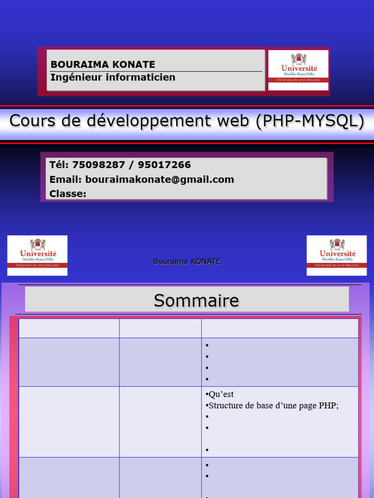 Cours PHP-MYSQL : Développement Web | PDF | PHP | Internet