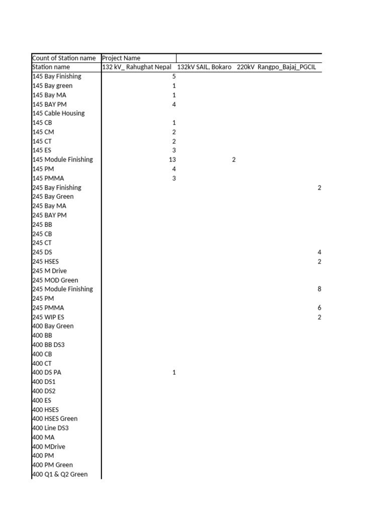 Station Name Count Data Summary | PDF