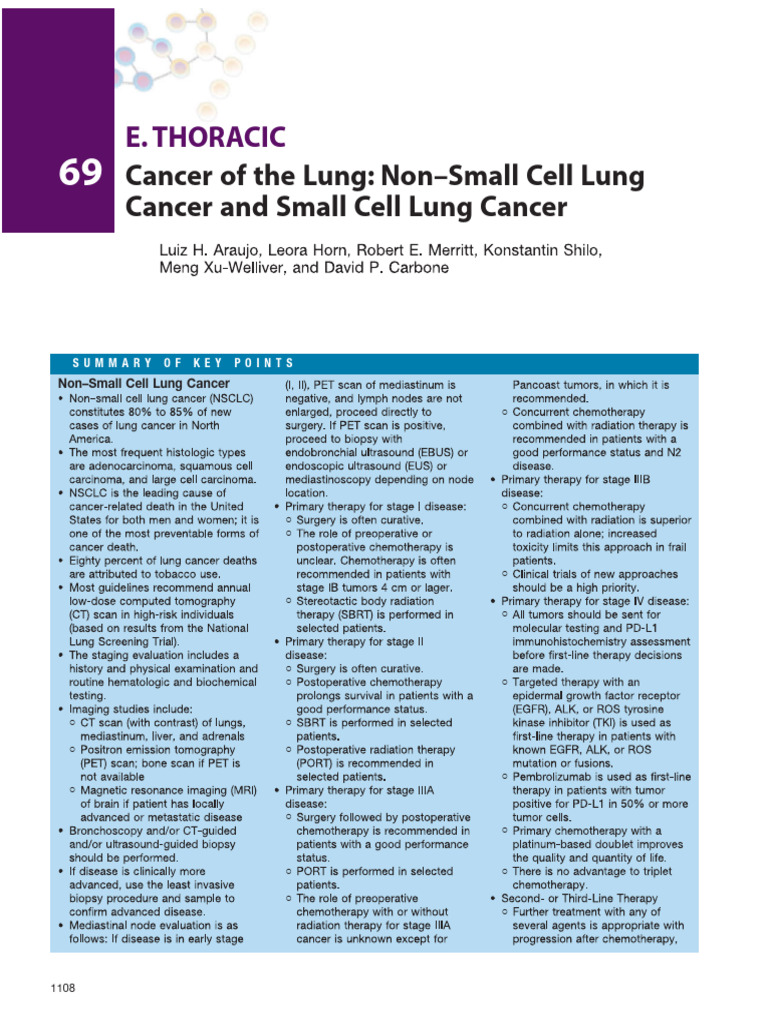 Chap 69 | PDF | Lung Cancer | Carcinoma