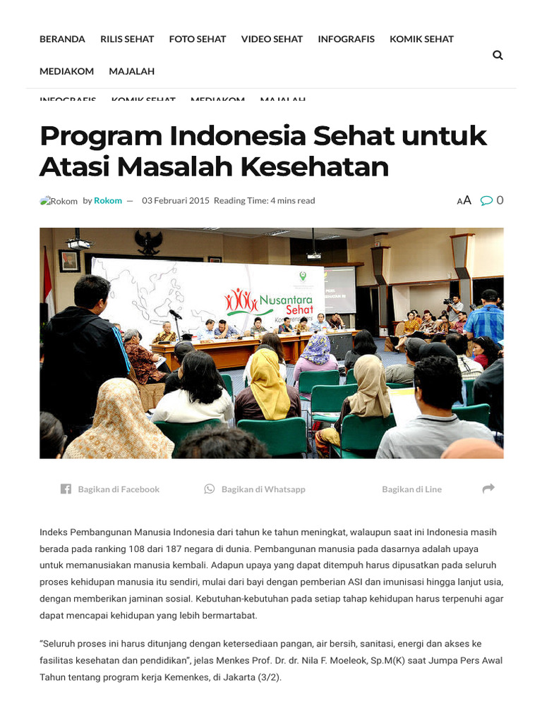 Program Indonesia Sehat Untuk Atasi Masalah Kesehatan - Sehat Negeriku ...