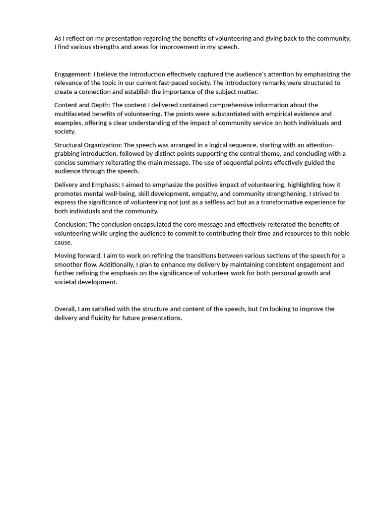 Self Speech Assesment | PDF