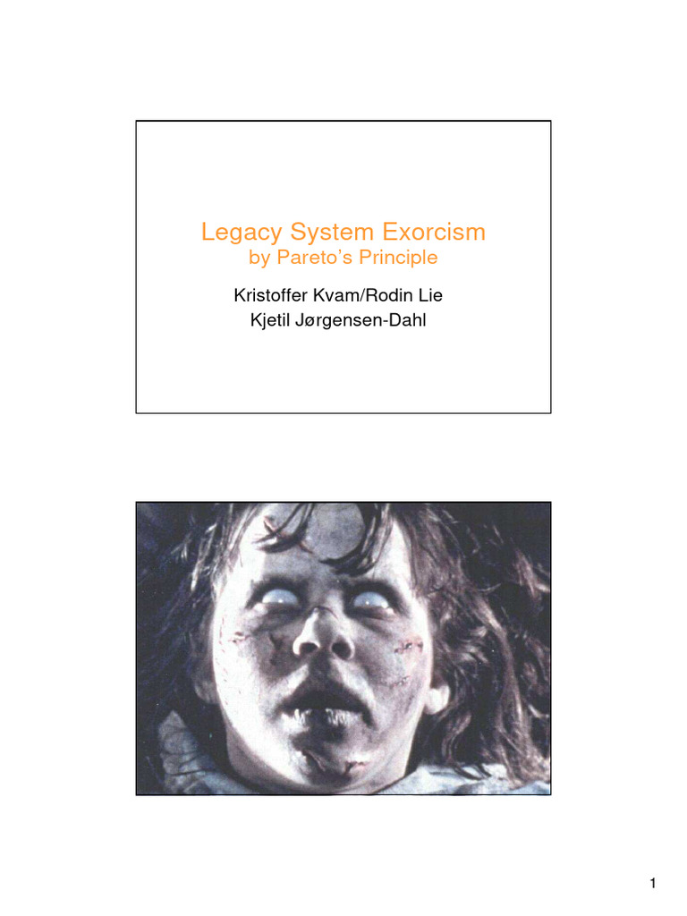 Legacy System Exorcism by Paretos Princi | PDF | Scrum (Software ...