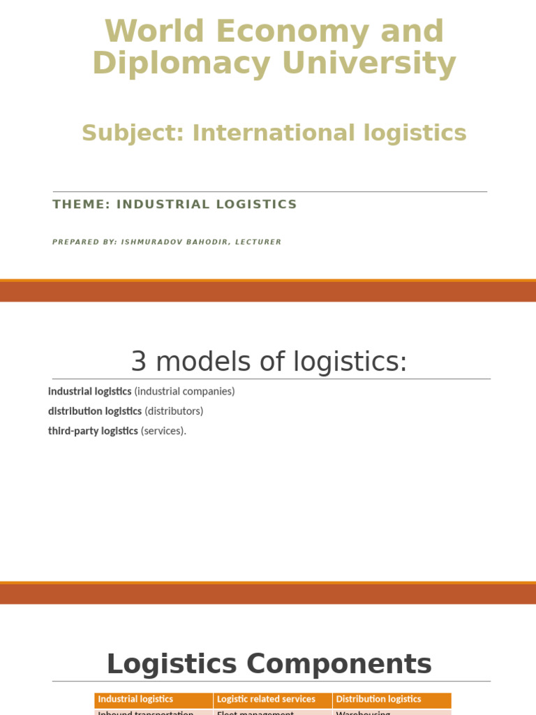 Industrial Logistics | PDF