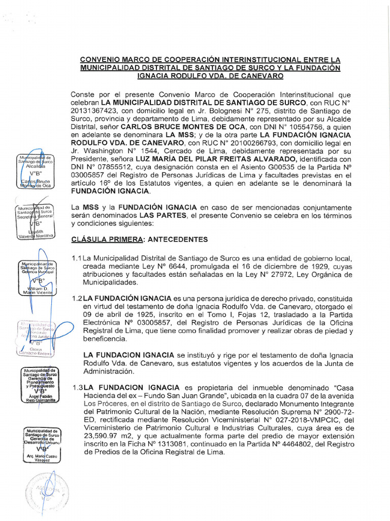 Convenio de Cooperación Interinstitucional Entre La MSS X Fundación ...