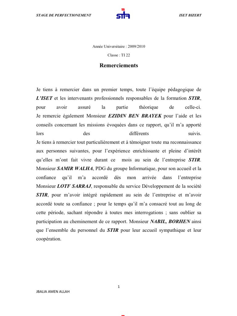 Rapport de Stage  Serveur (Informatique)  Informatique