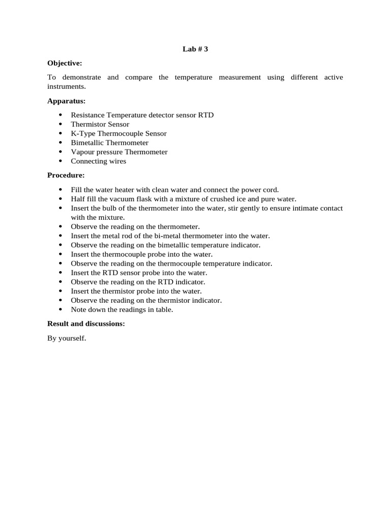 Temperature Measurement Procedures | PDF