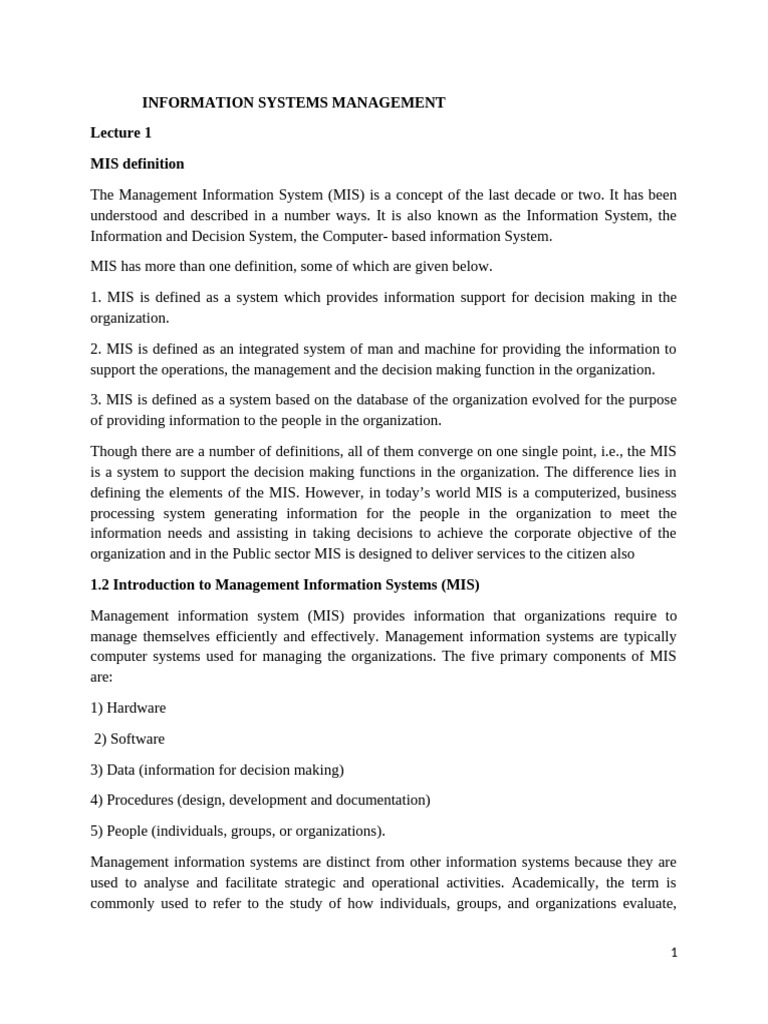 CSC 503 Material | PDF | Management Information System | System