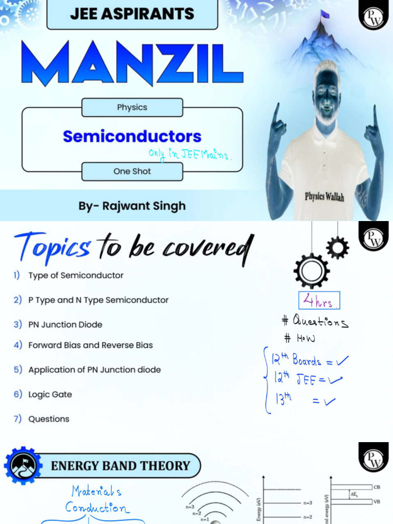 Semiconductor Class Notes (One Shot) Manzil JEE 2024-Invert | PDF
