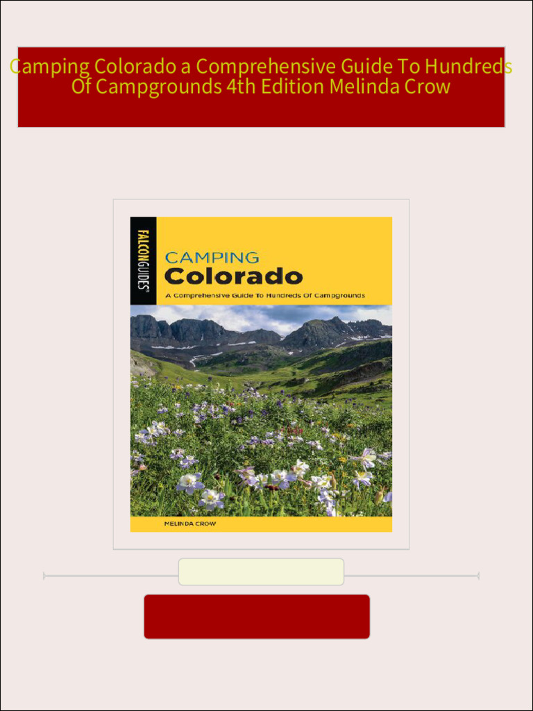 Download ebooks file Camping Colorado a Comprehensive Guide To Hundreds 