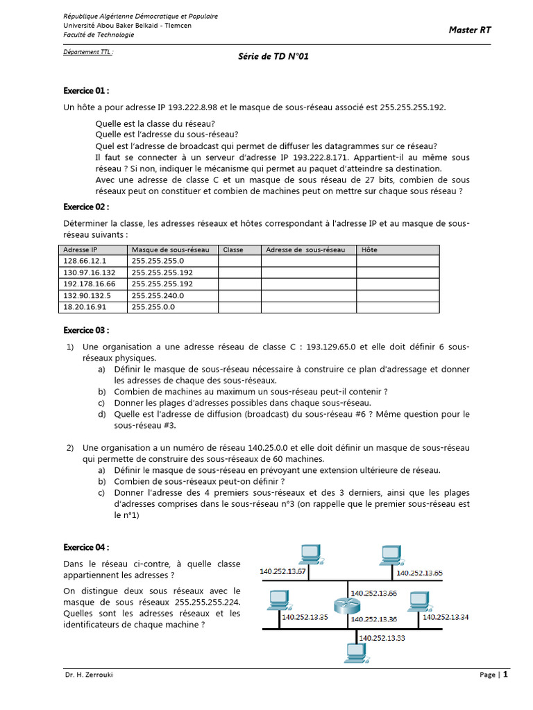 Analyse des sous-réseaux IP et masques | PDF | Adresse IP | l'Internet