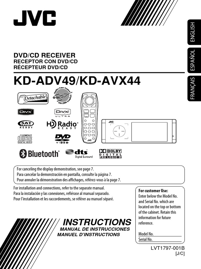 KD-AVX44 DVD/CD Receiver Manual | PDF | Compact Disc | Dvd