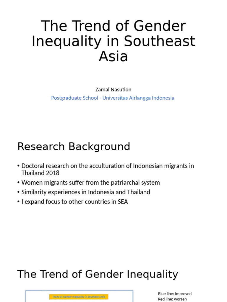 The Trend of Gender Inequality in Southeast Asia | PDF