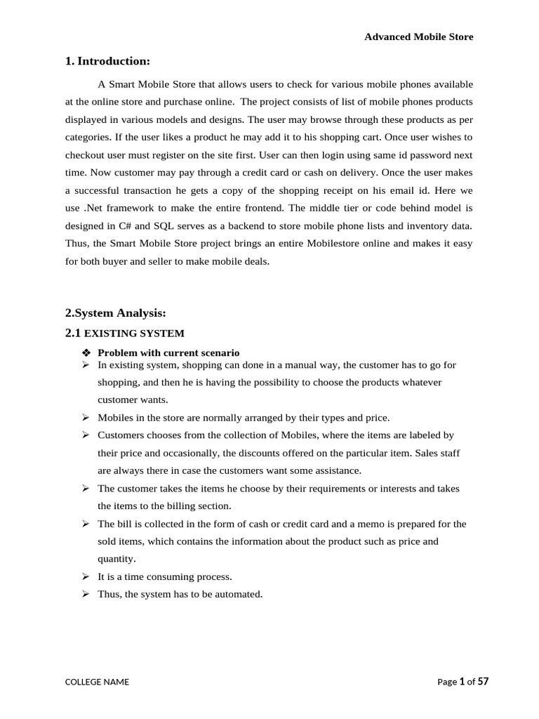 Smart Mobile Store Overview | PDF | Databases | Html